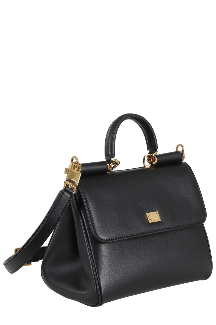 Dolce & Gabbana Black Vit Plongé Calfskin Leather Shoulder Bag
