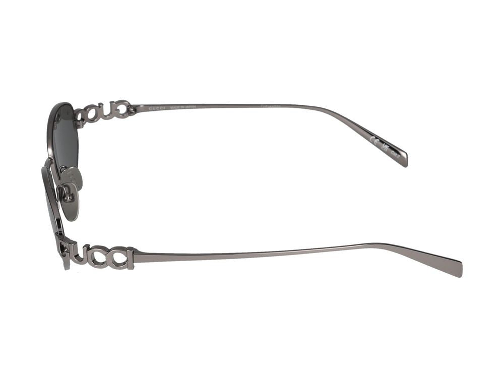 Gucci Ruthenium Metal Sunglasses Rectangular Sunglasses