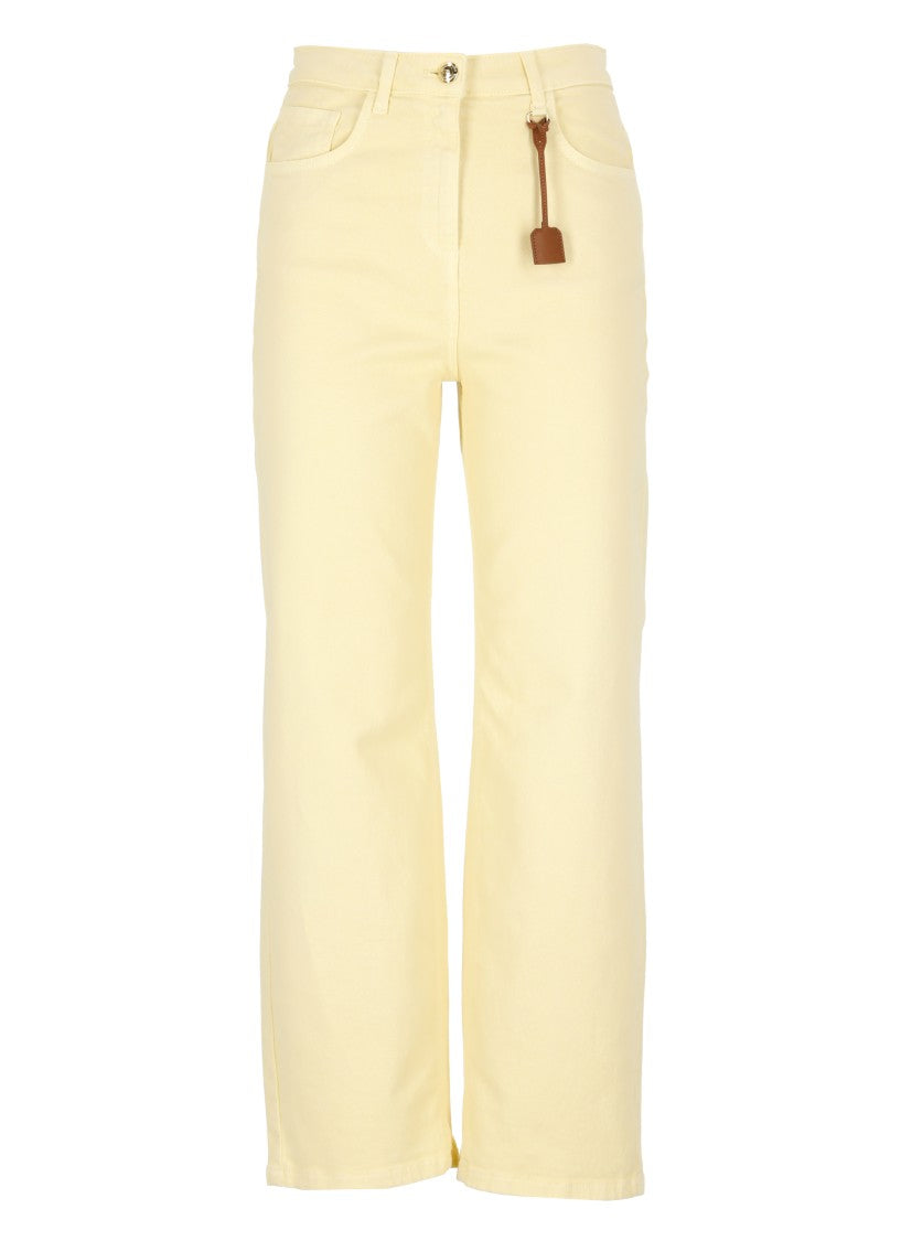 Elisabetta Franchi Yellow Cotton Jeans