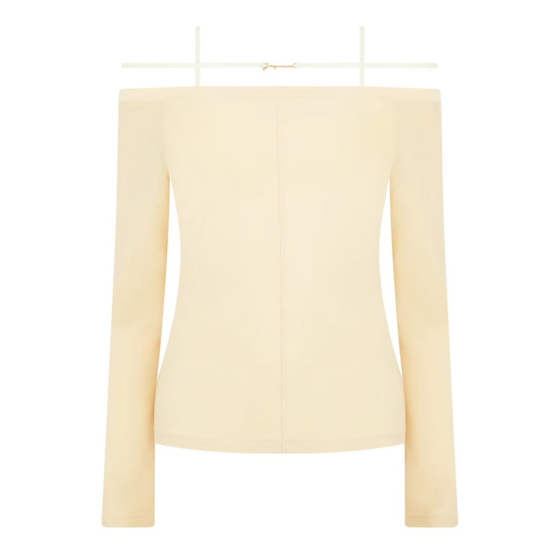 Jacquemus Fitted Off-Shoulder Long-Sleeve Top With Double Straps