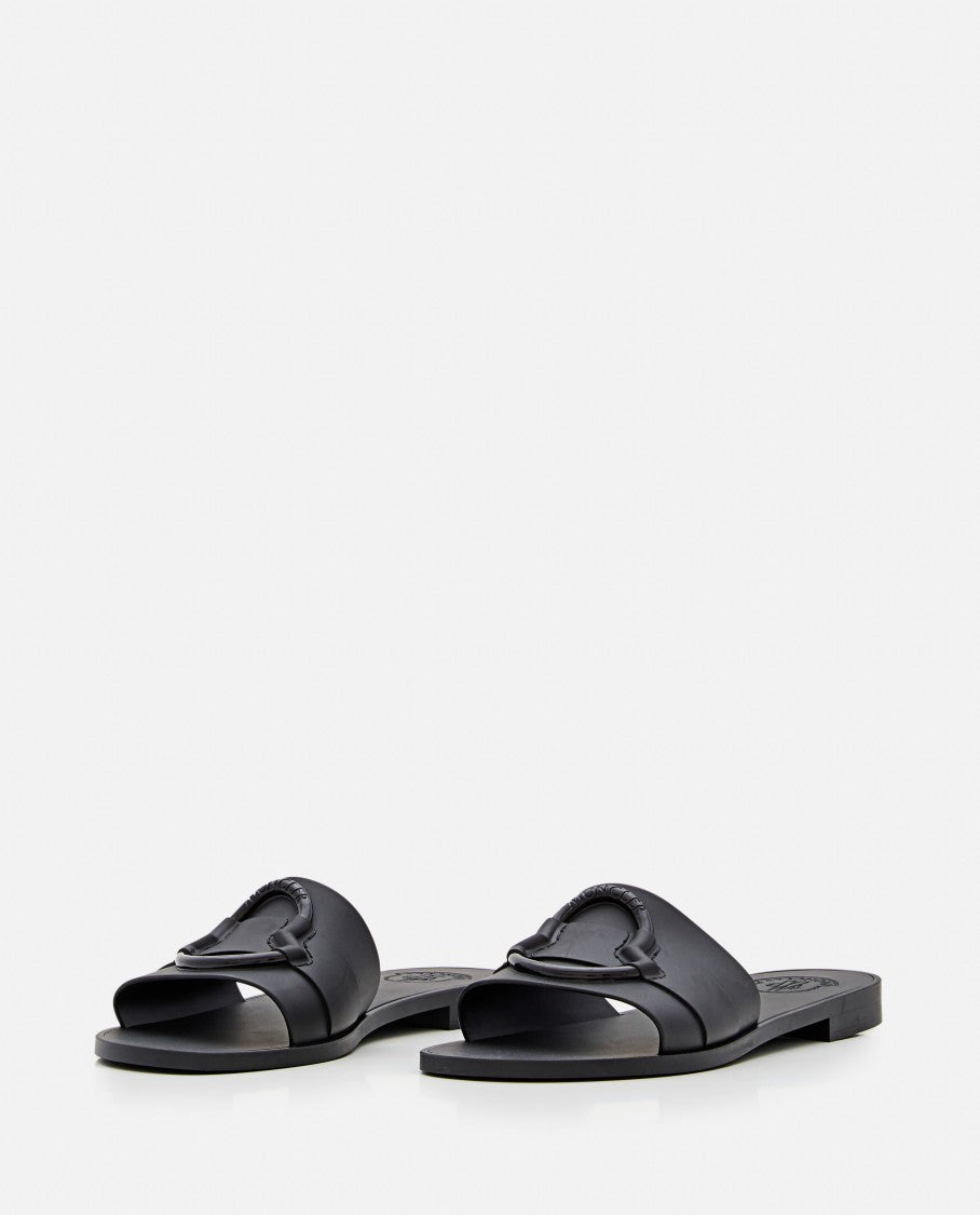 Moncler Black Rubber Sandals