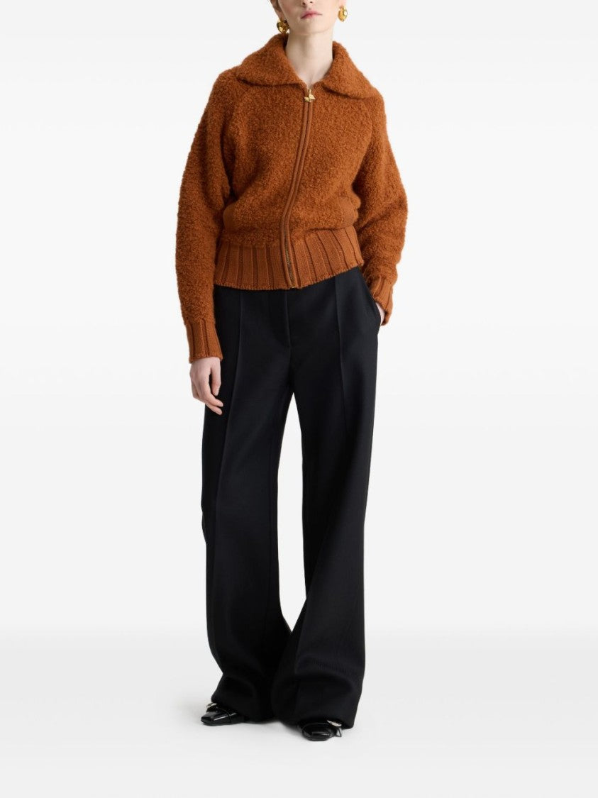 Patou Bouclé Bomber Jacket In Wool