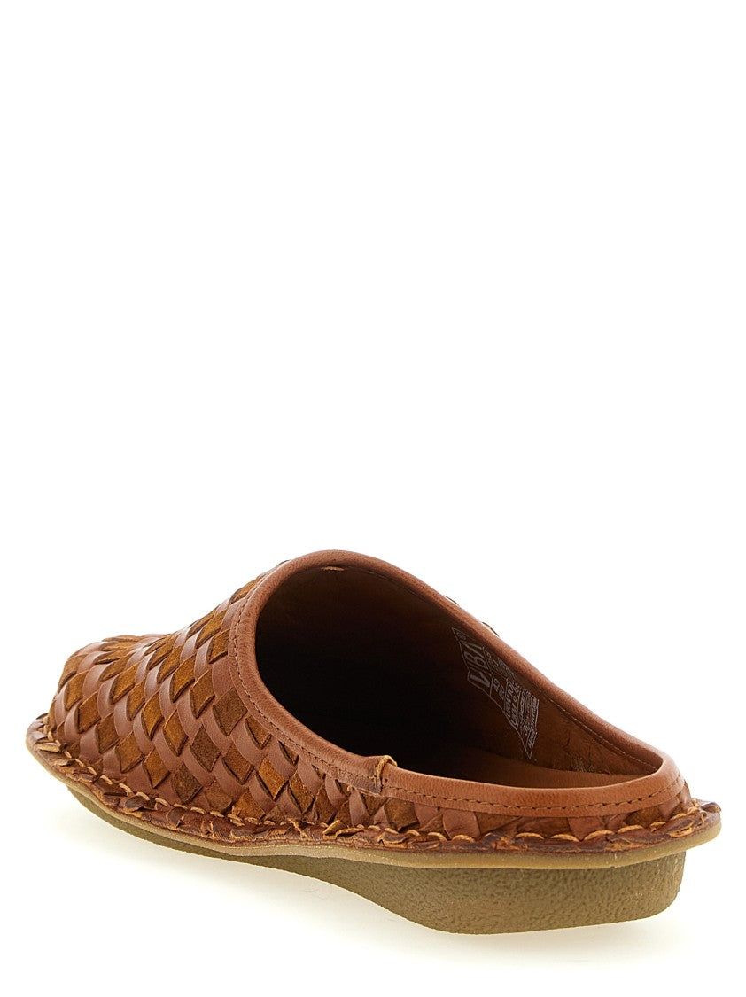 Comme Des Garçons Roma Sabots In Hand-Tanned Goat Leather And Suede