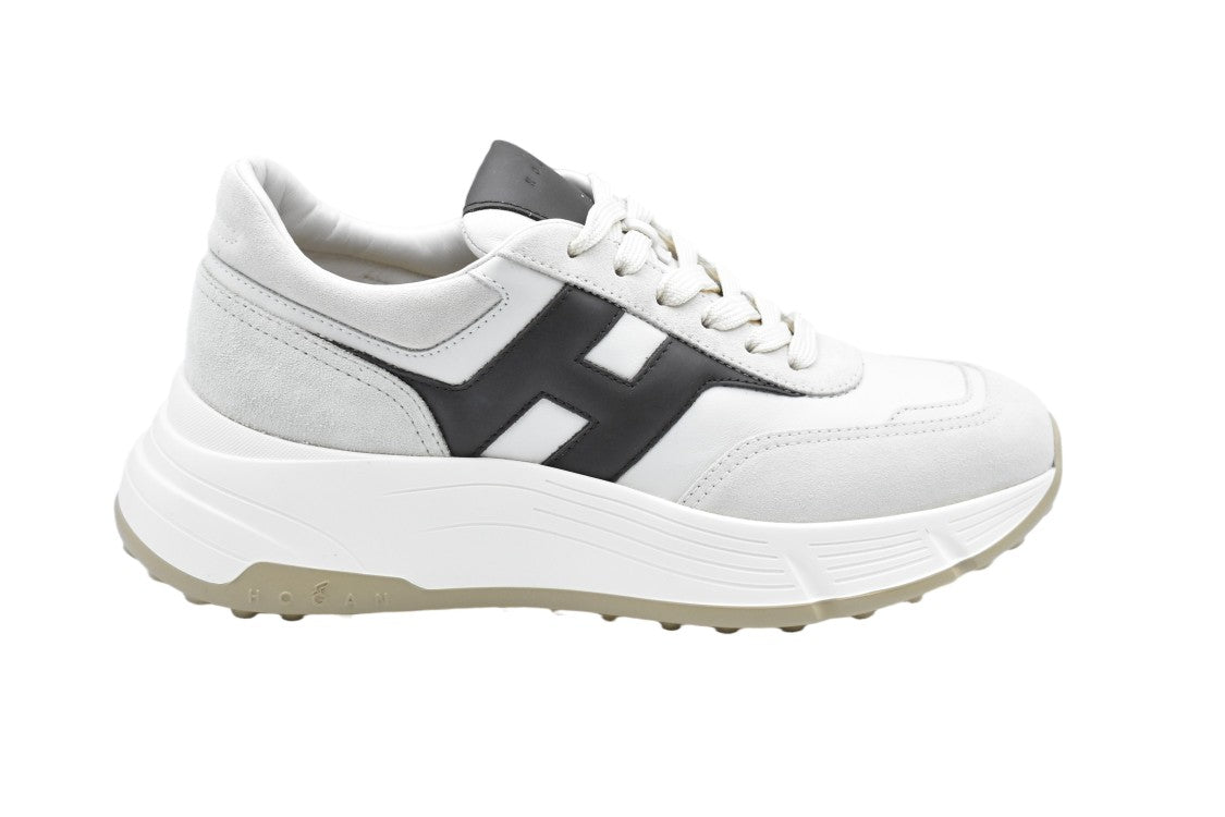 Hogan Black Suede Smooth Leather Low Sneakers