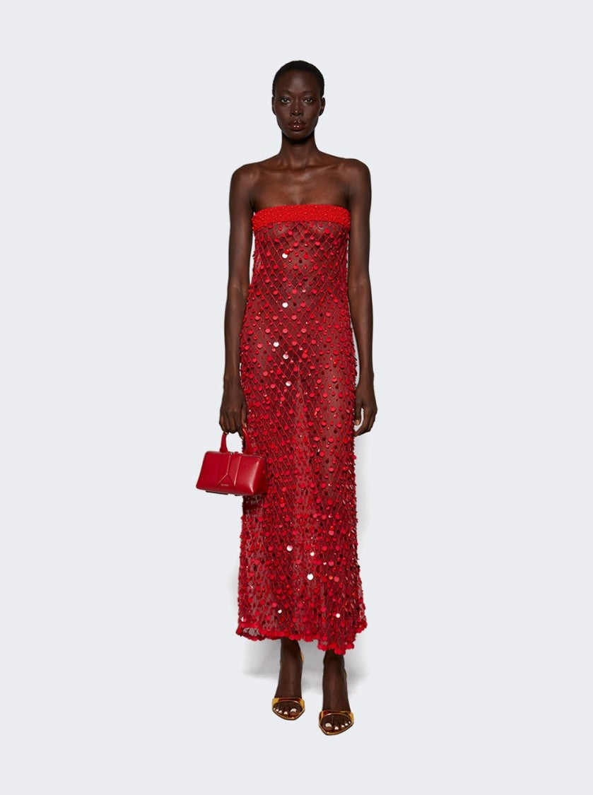 Amina Muaddi Agnese Sandal Gold Mirror Leather