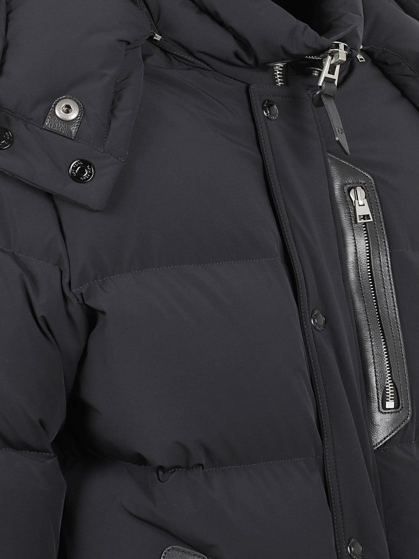 Tom Ford Hooded Black Puffer Jacket With Quilted Finish
