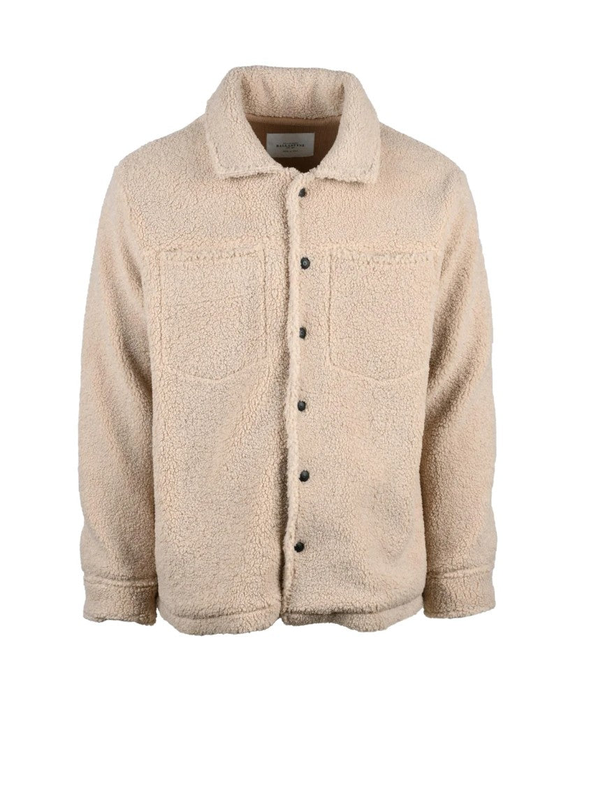 Ballantyne Beige Plush Snap Button Polyester Overcoat