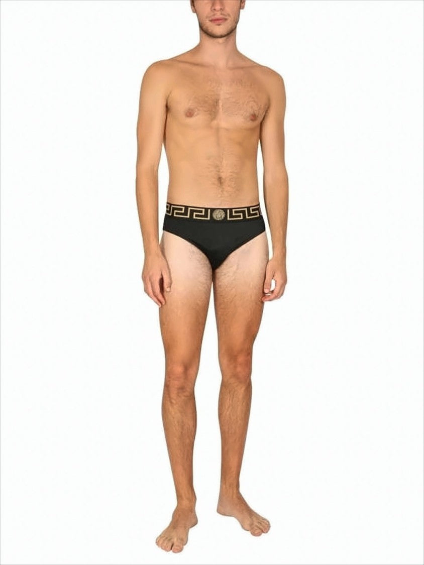 Versace Swimwear With Bold Greek Key Pattern