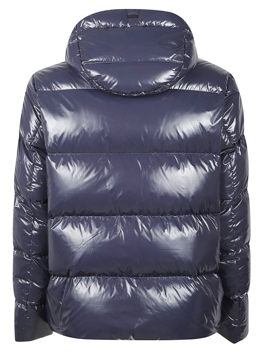 Herno Glossy Padded Jacket With Quilted Design And Hood