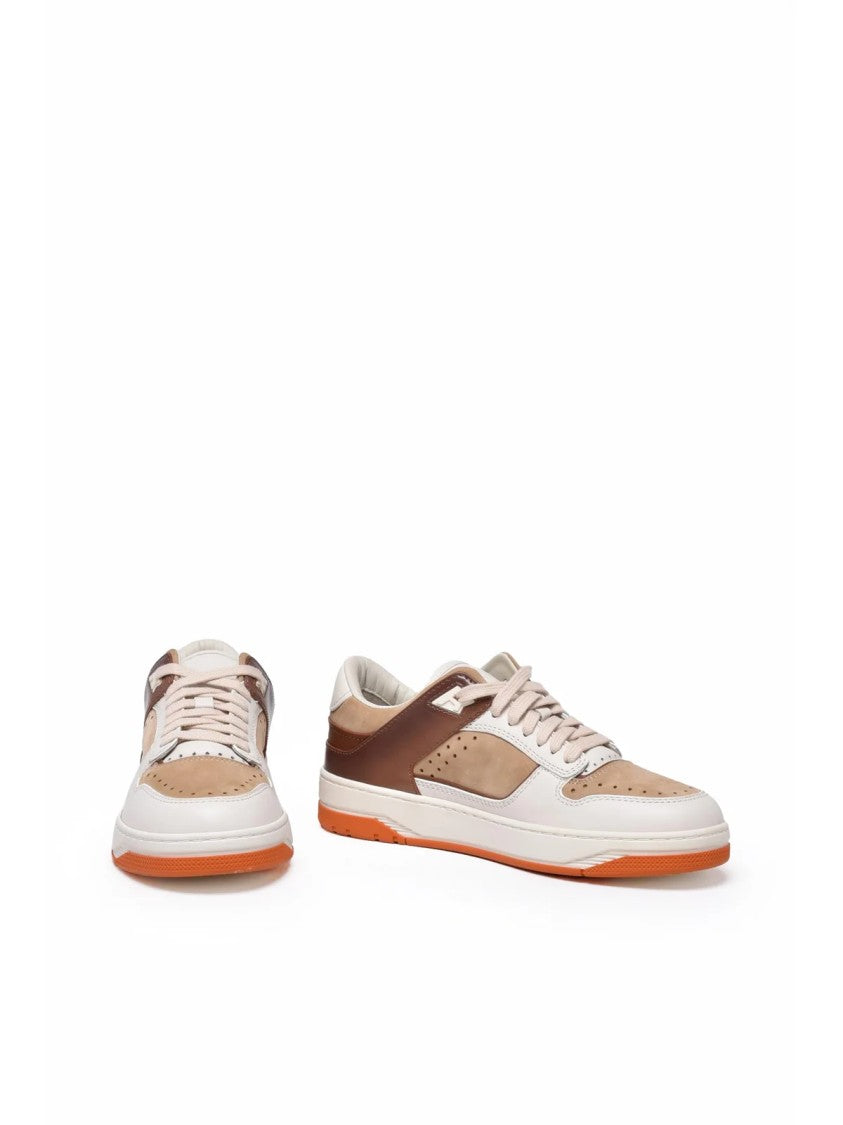 Santoni Leather Patchwork Sneakers