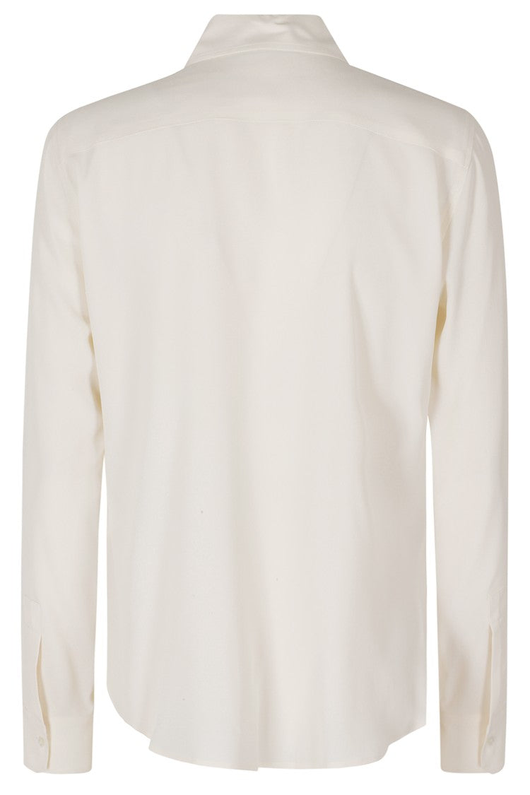 Seventy Cream Classic Collar Extended Back Hem Silk Shirt
