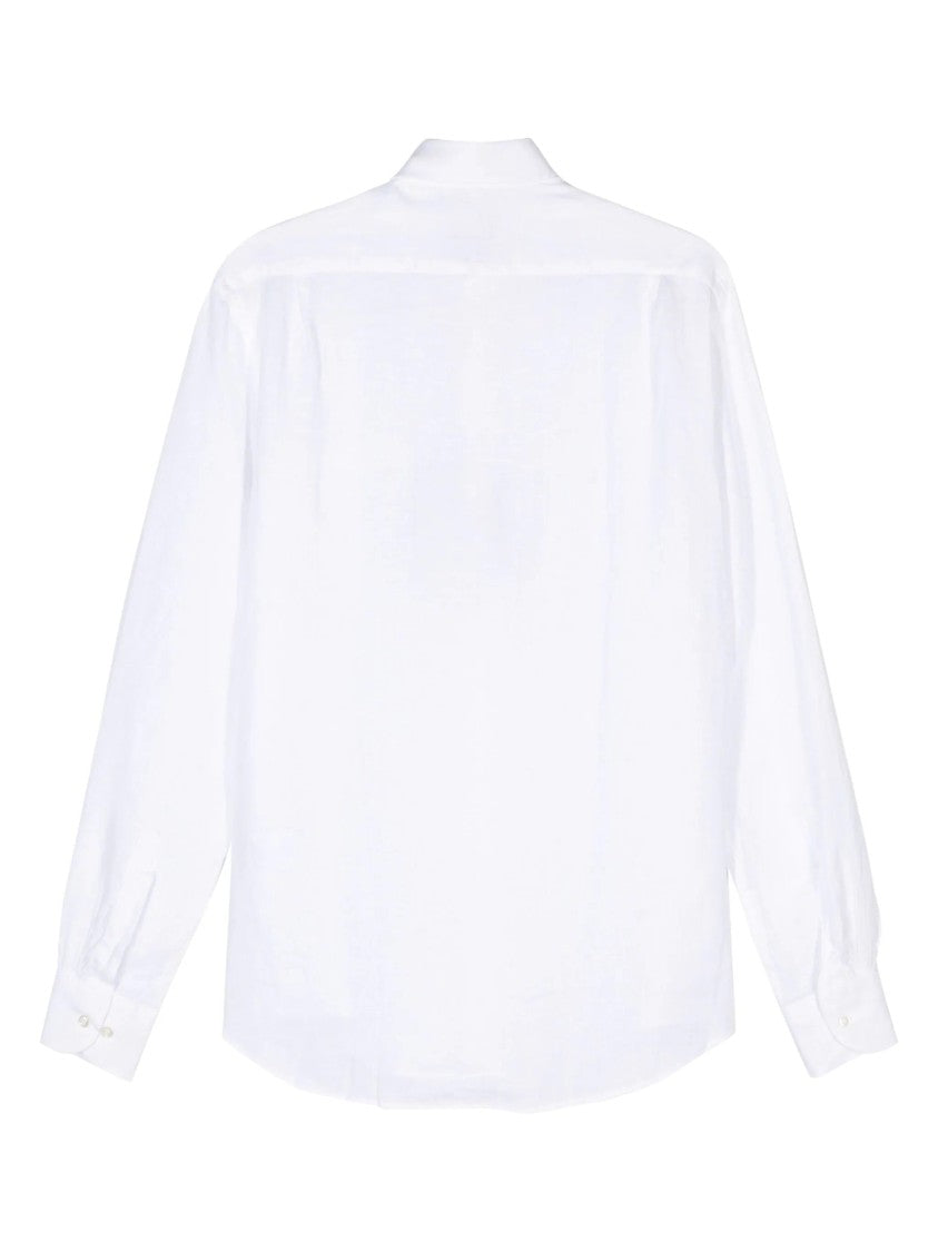 Paul & Shark Classic White Long Sleeve Linen Shirt