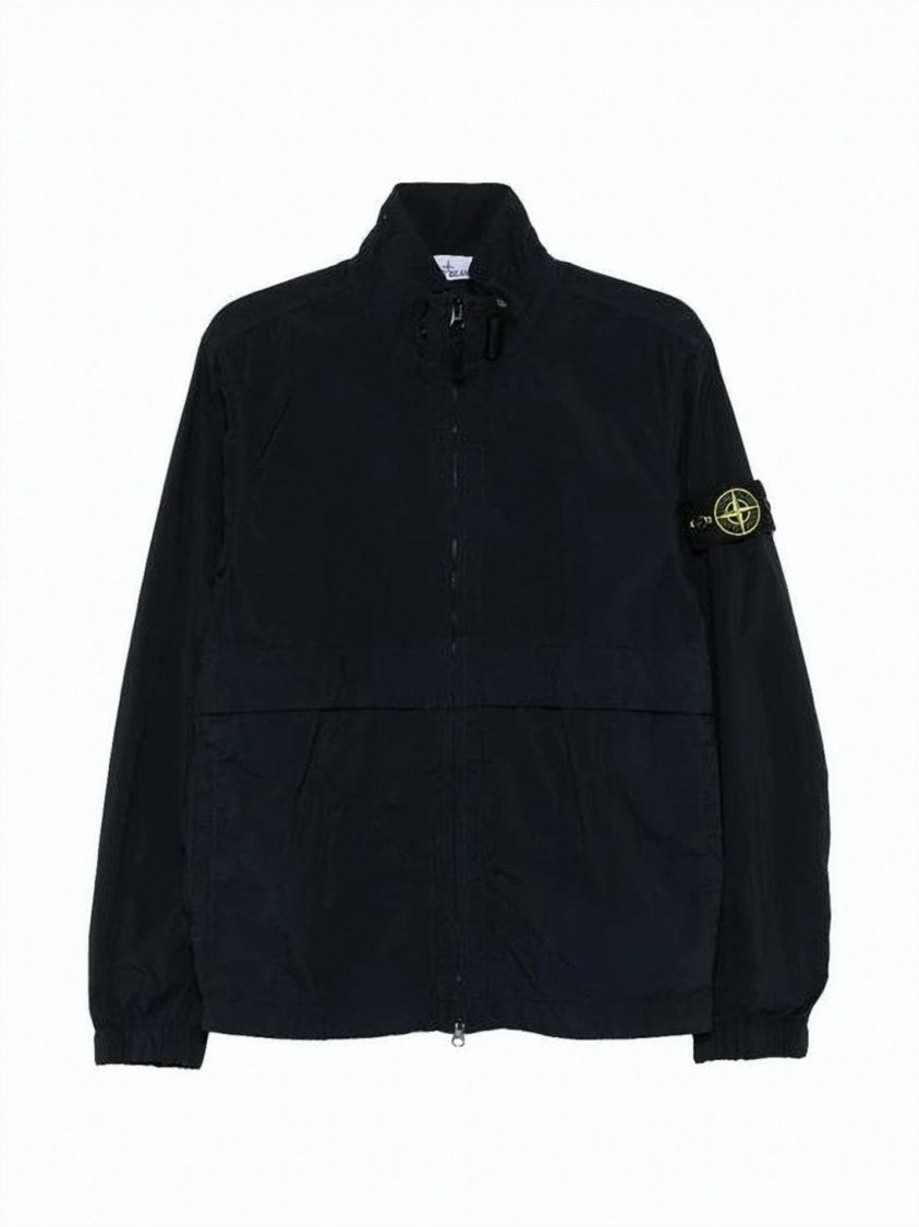Stone Island Structured High Collar Black Jacket