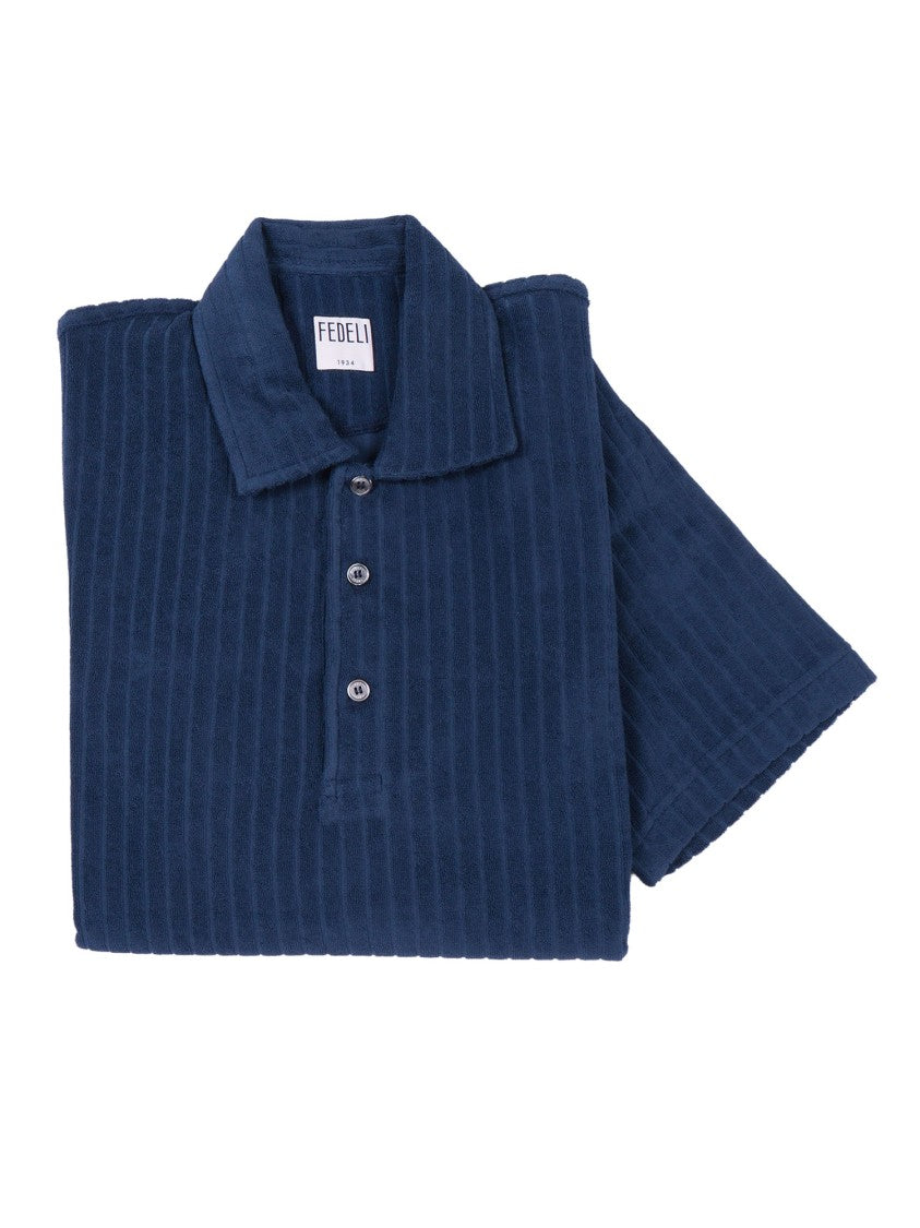 Fedeli Short Sleeve Ribbed Knitted Polo Shirt