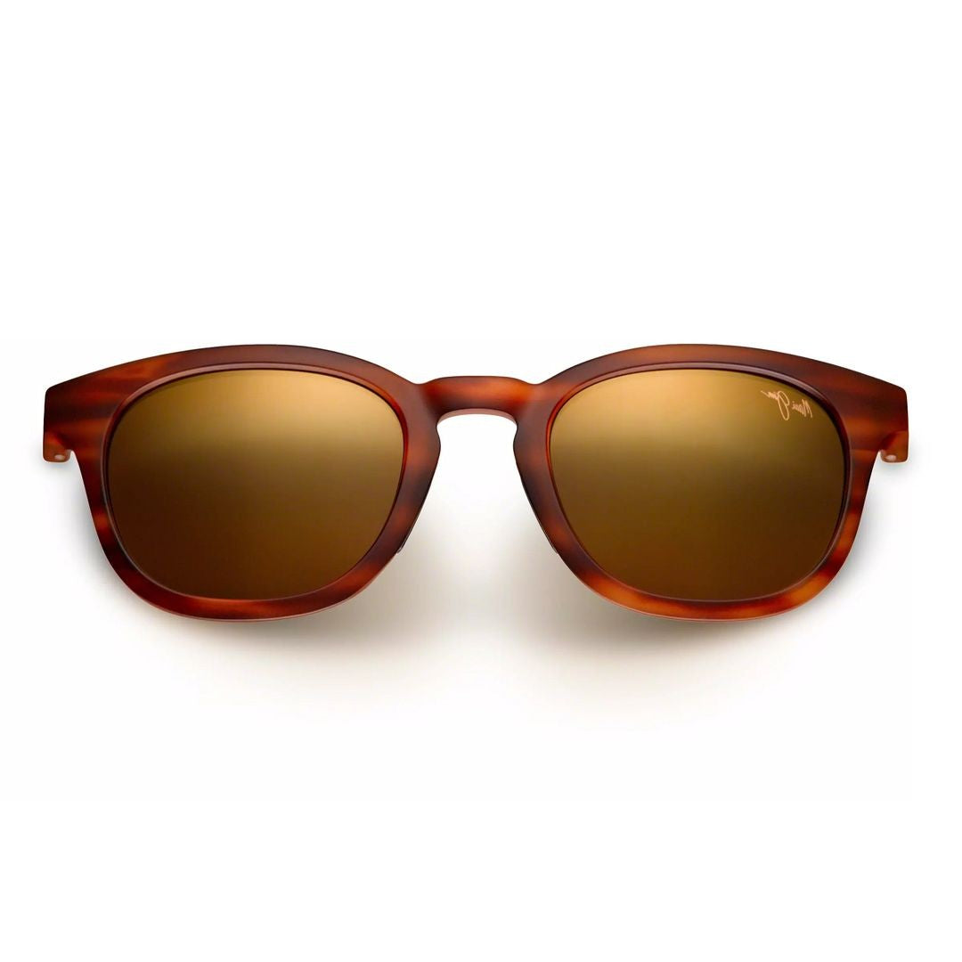 Maui Jim Koko Head Tortoiseshell Rectangular Frame Sunglasses With Contrast Tips