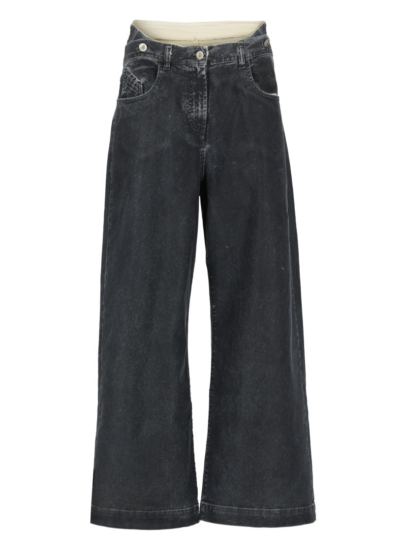 The Attico Dark Grey Cotton Jeans