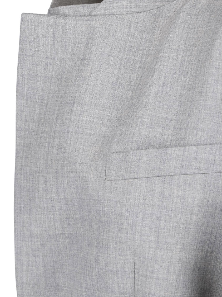 Sa Su Phi Grey High Collar Textured Minimalist Jacket