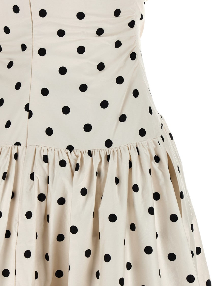 Self-Portrait 'Cream Polka Dot Cotton Midi' Dress