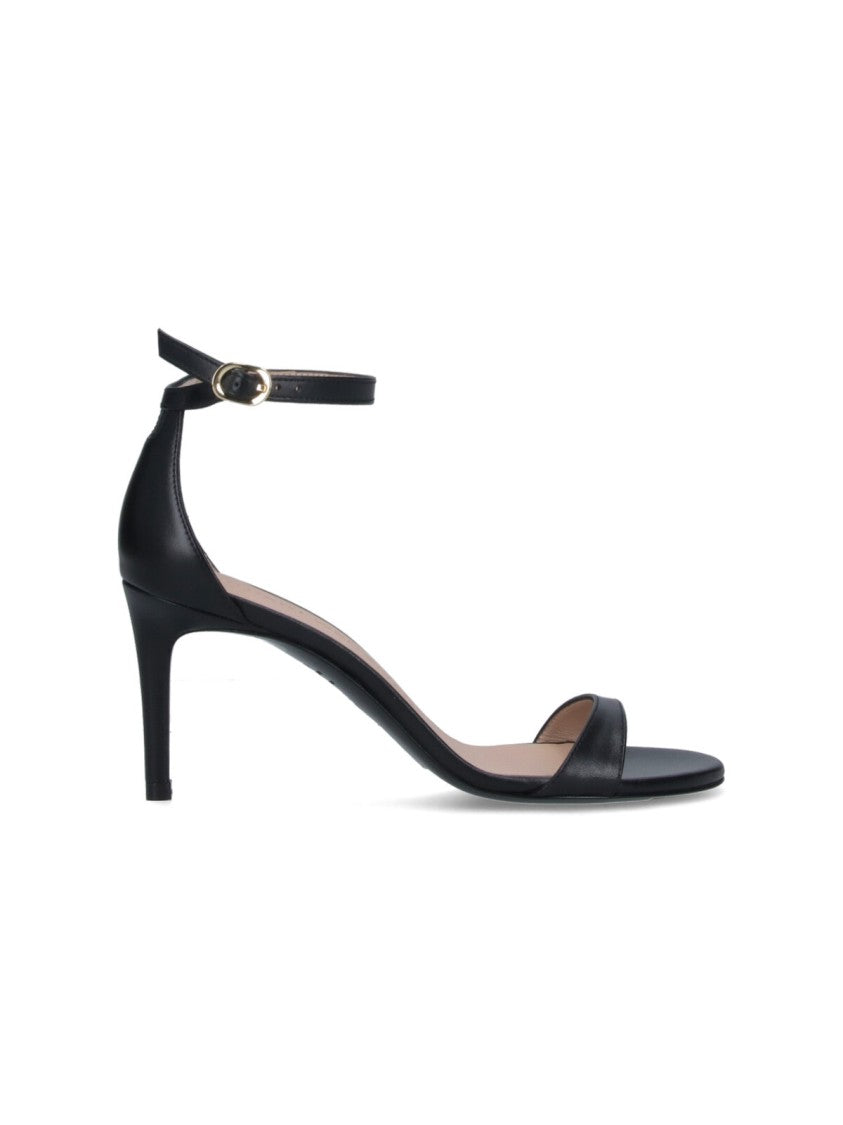 Stuart Weitzman "Nudist Ii 75" Slingback Sandals – Black