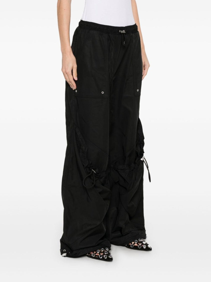 The Attico Black Relaxed Wide-Leg Pants