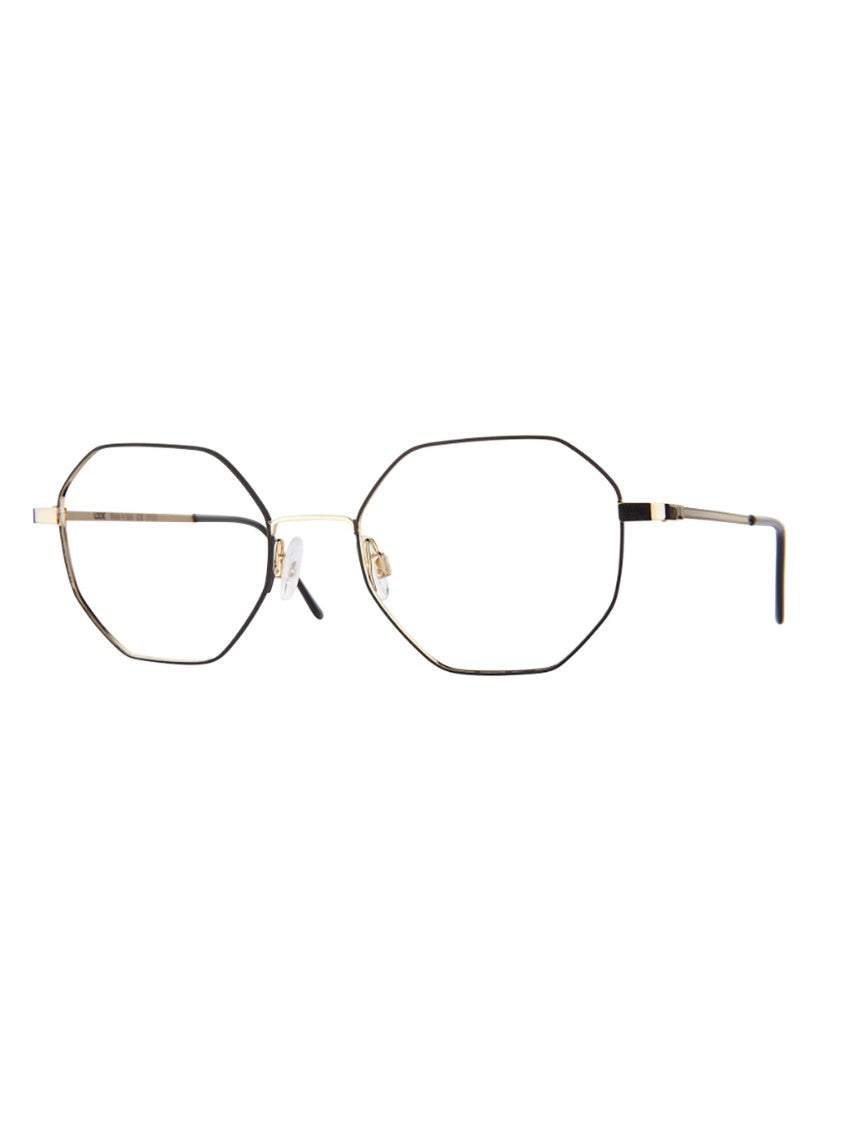 Look Octagonal Black Optical Frames With Sleek Metal Design