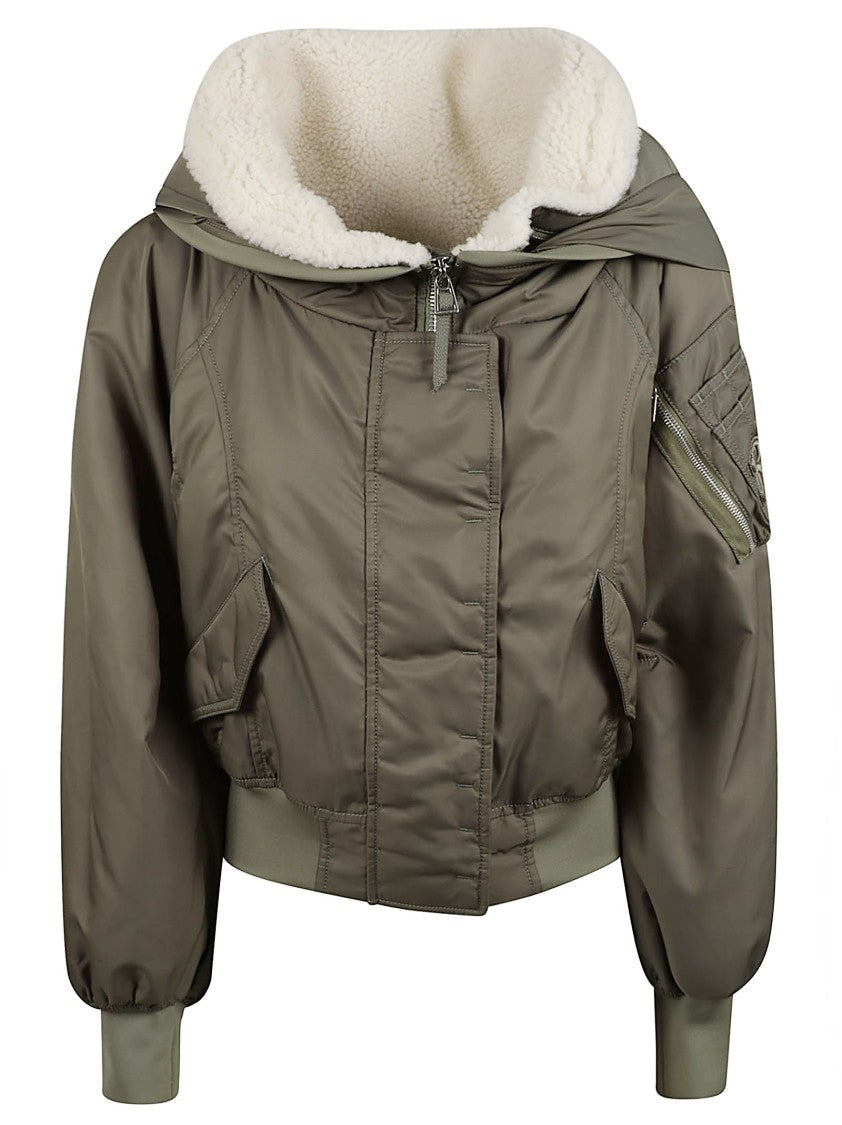 Ermanno Scervino Short Coat With Shearling Hood