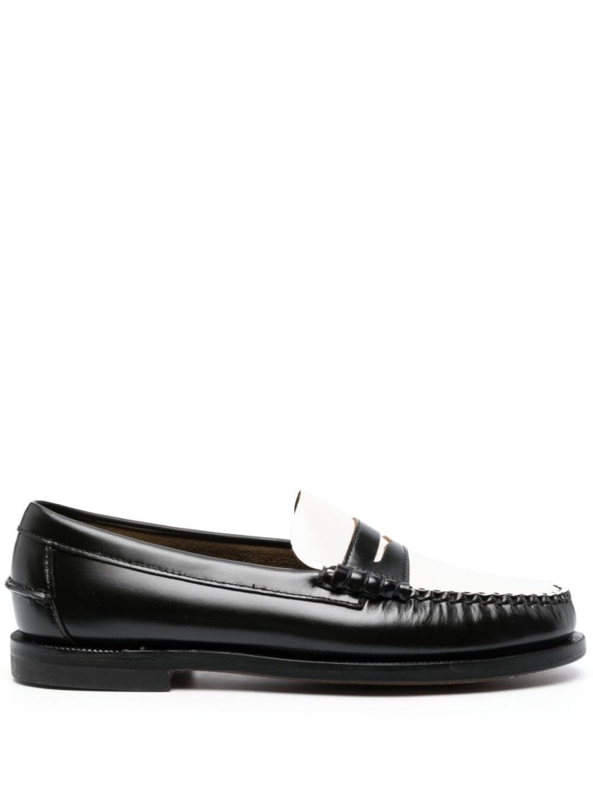 Sebago Loafer-Style Black Flat Shoes With Refined Stitching