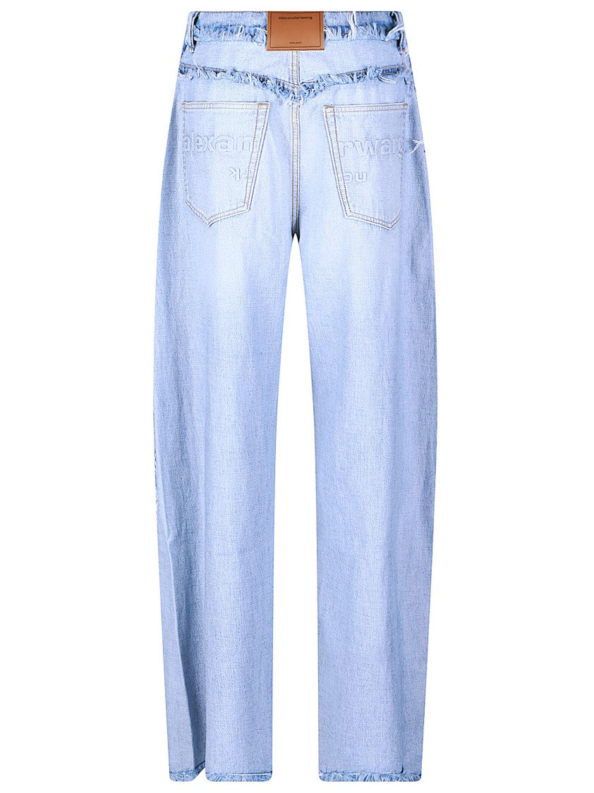 Alexander Wang Light Blue Embossed Logo Jeans