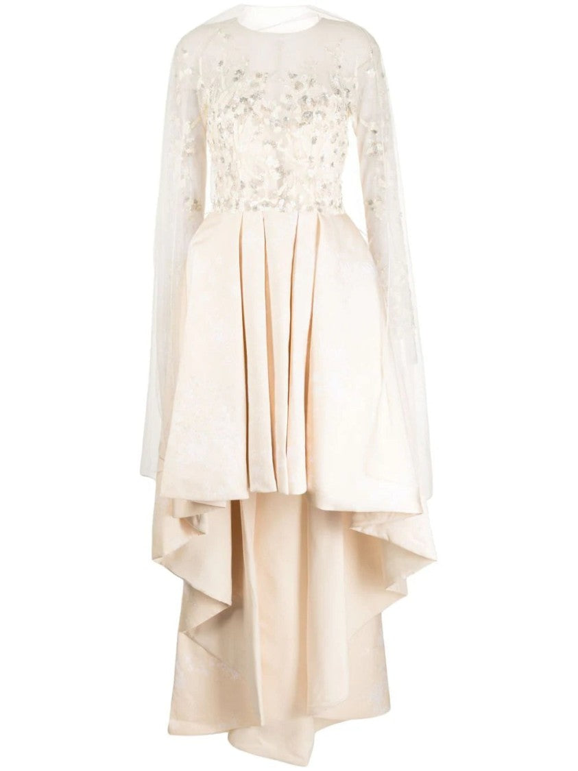 Saiid Kobeisy High-Low Brocade Beaded Dress
