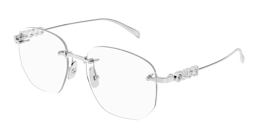Gucci Silver Rimless Silver Eye Glasses