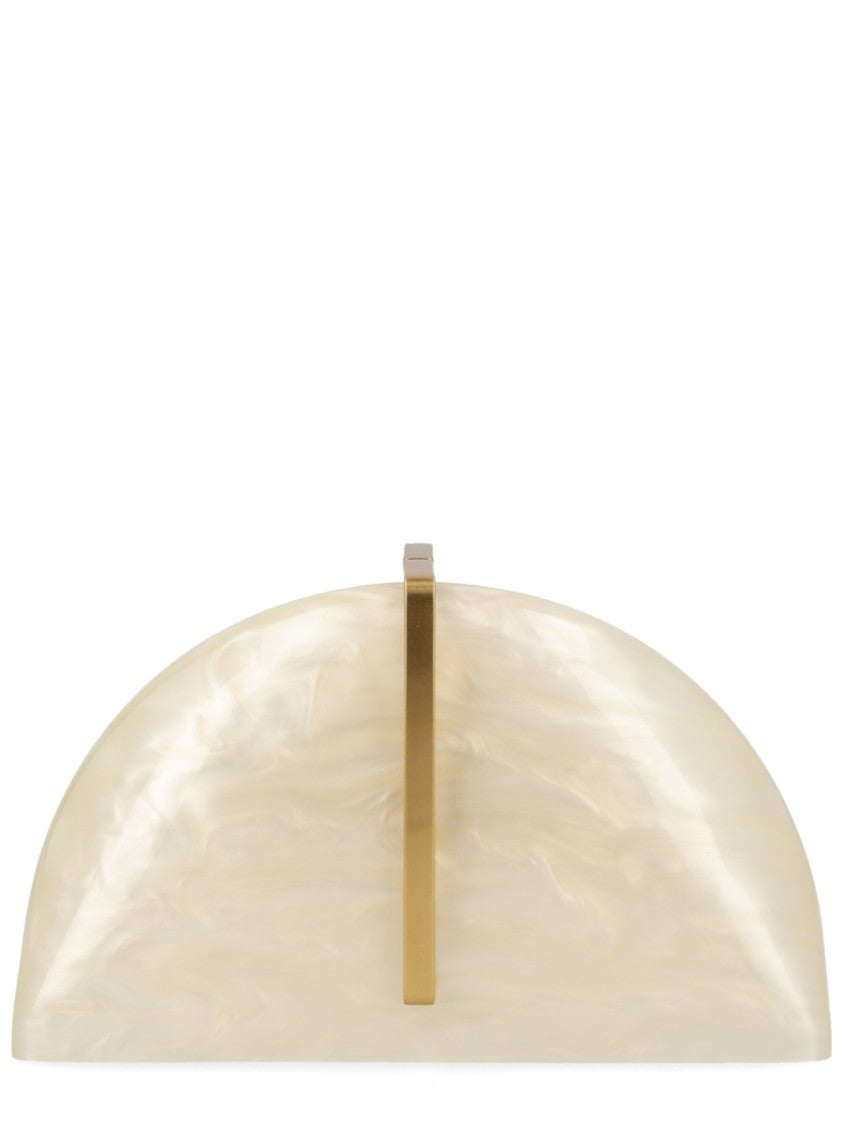 Cult Gaia Laguna Glossy Acrylic Gold Clutch