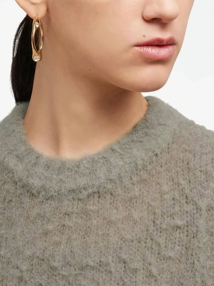 Ami Paris Cropped Sweater With Subtle Cable Knit Pattern