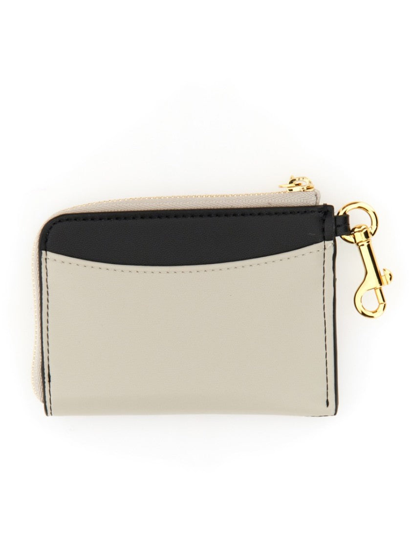 Stella Mccartney Compact Wallet With Perforated Logo And Zip Closure