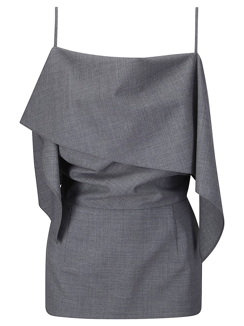 Mm6 By Maison Margiela Refined Neutrals Top With Elegant Silhouette