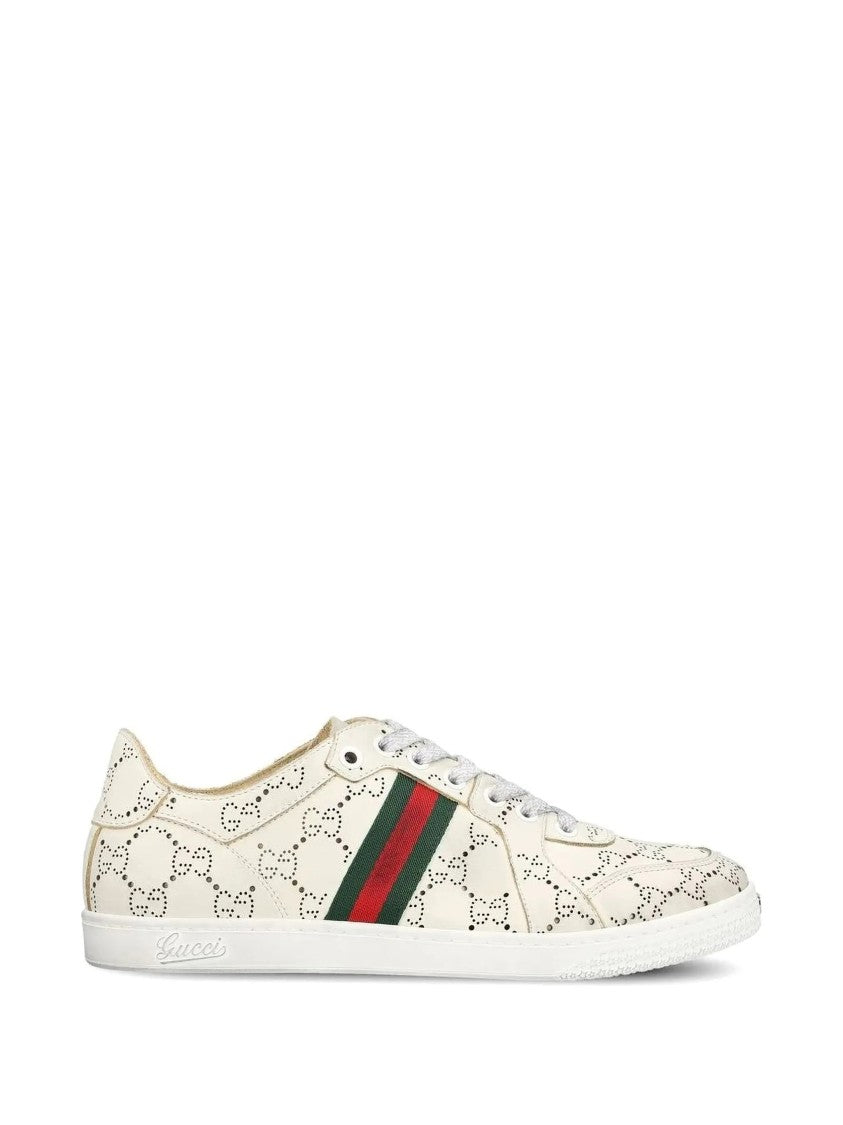 Gucci White Coda Low Top Perforated Sneakers