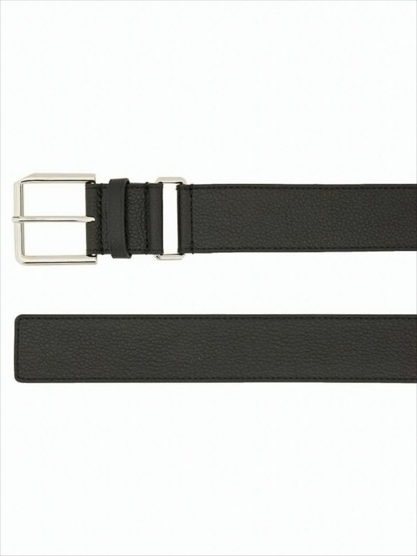 Givenchy Textured Black Leather Belt With Classic Buckle
