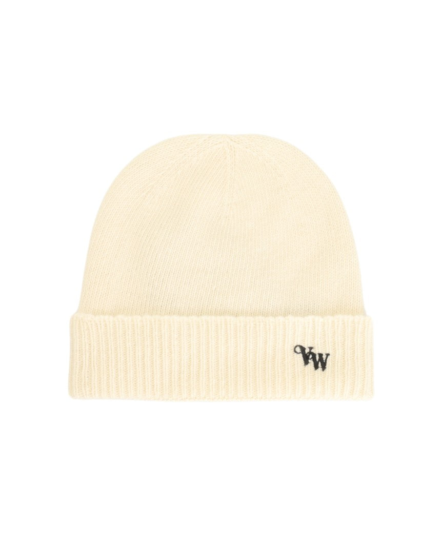 Vivienne Westwood Ribbed Cashmere Beanie With Embroidered Monogram Motif