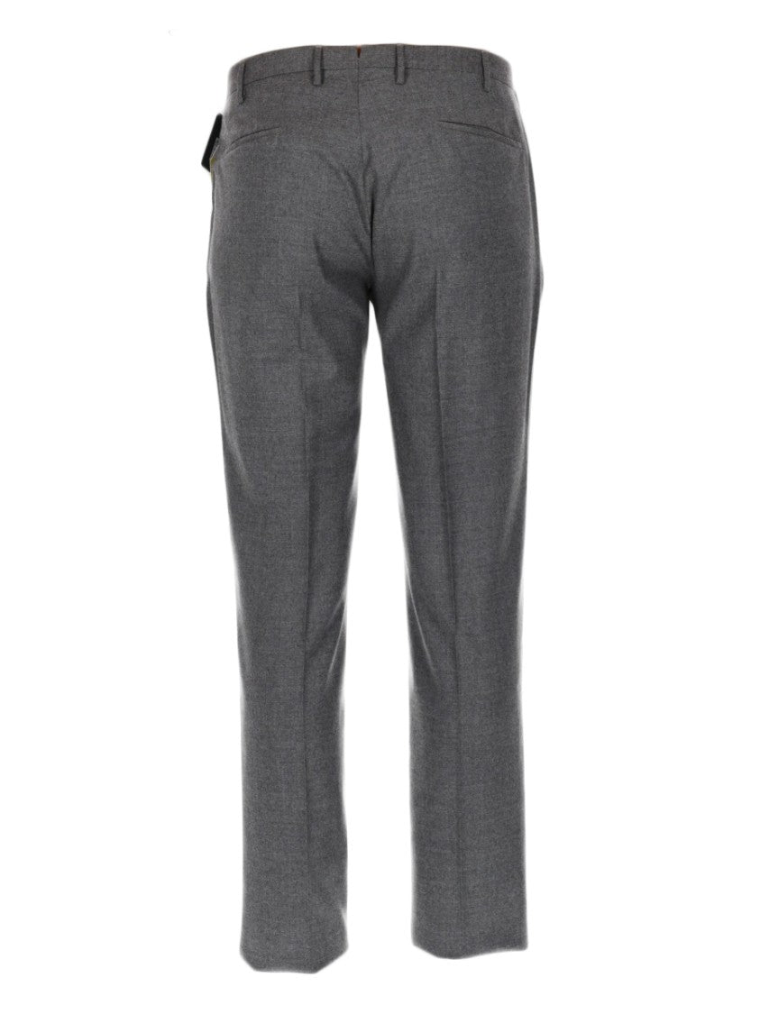 Incotex Neutrals Straight-Leg Wool Tailored Pants