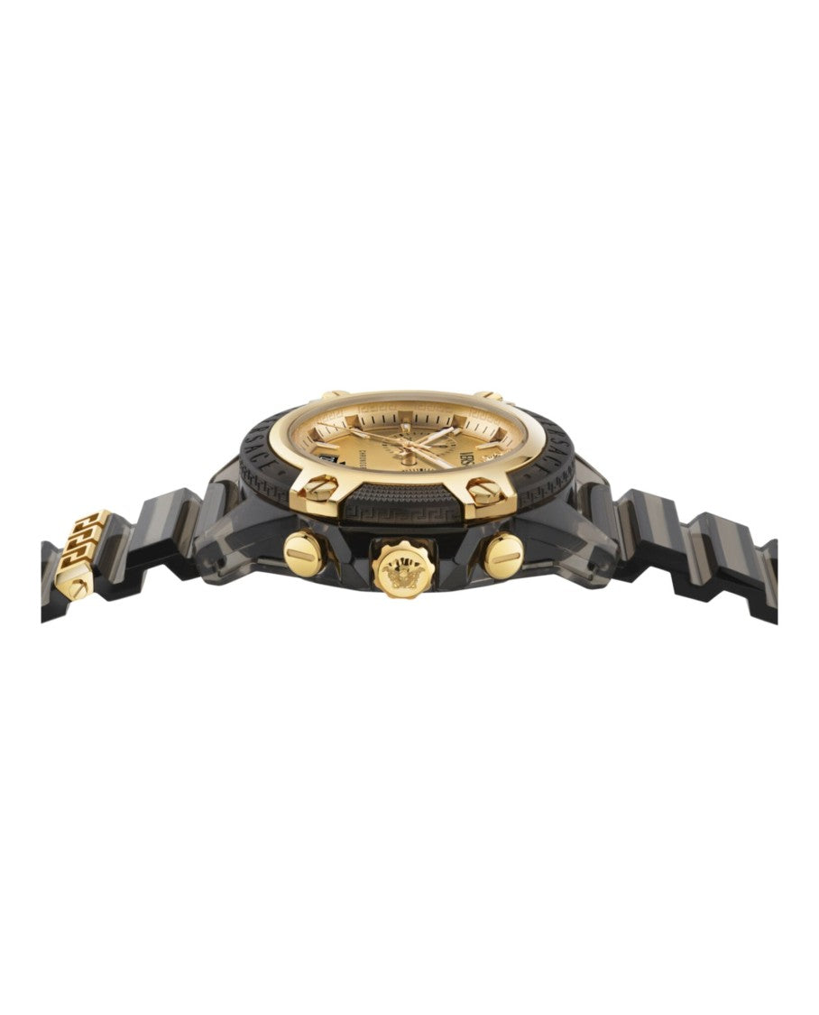 Versace Icon Active Chronograph Watch With Transparent Black Case