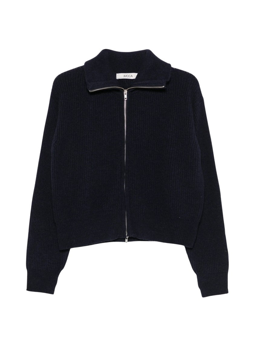 Jucca Ribbed-Knit Zip-Through Knit