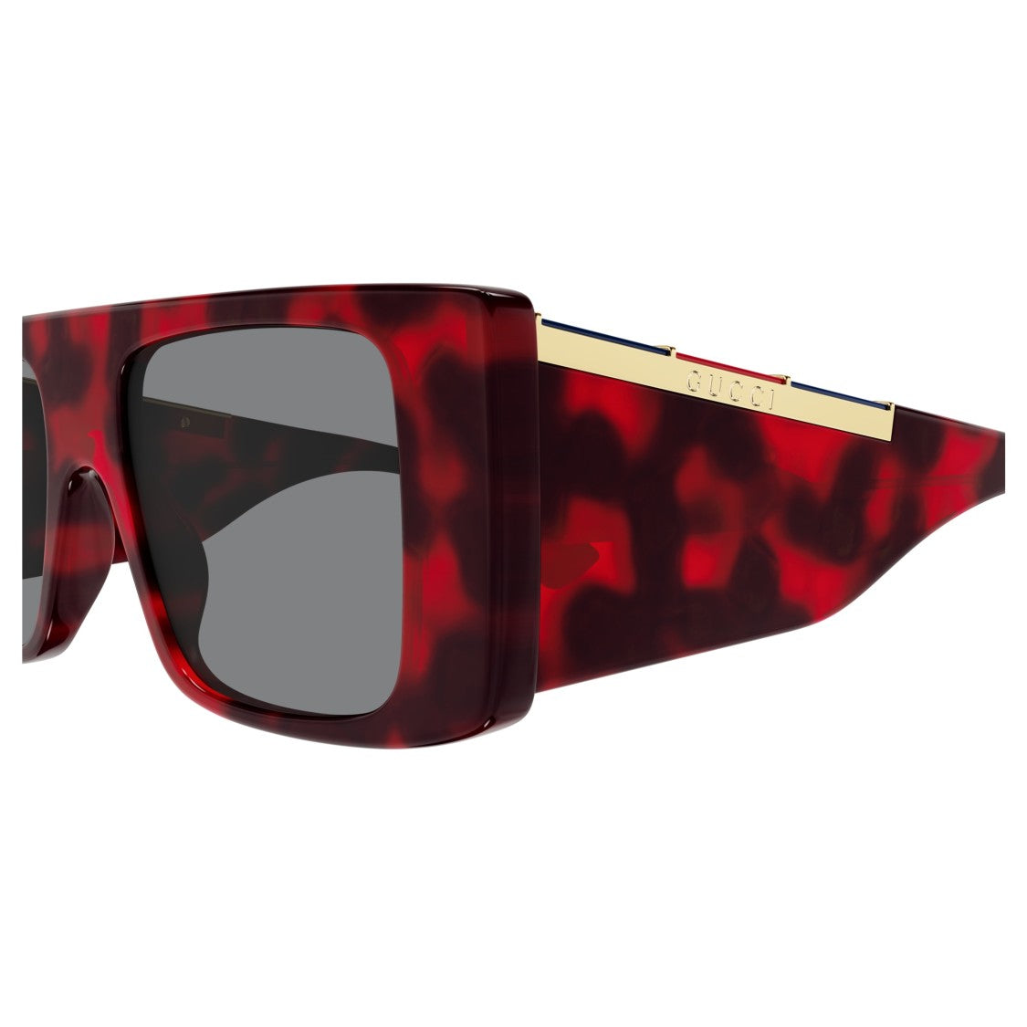 Gucci Gg1888s Bold Oversized Square Tortoiseshell Sunglasses