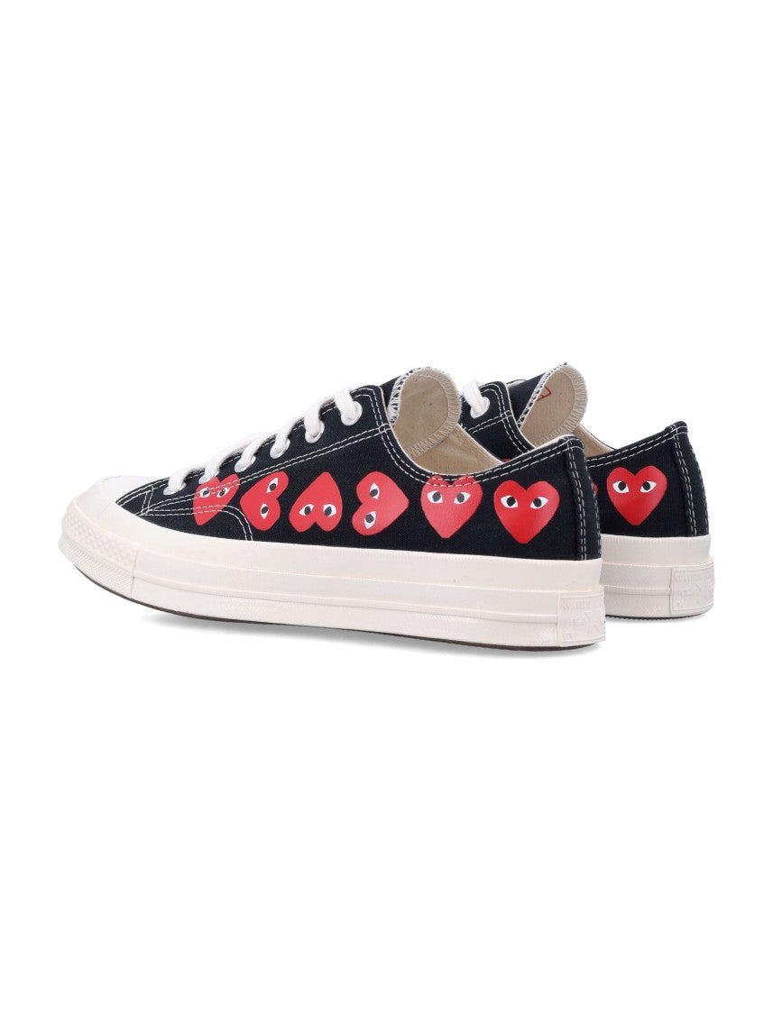 Comme Des Garçons X Converse Low-Top Sneakers With Iconic Heart Print And Rubber Sole