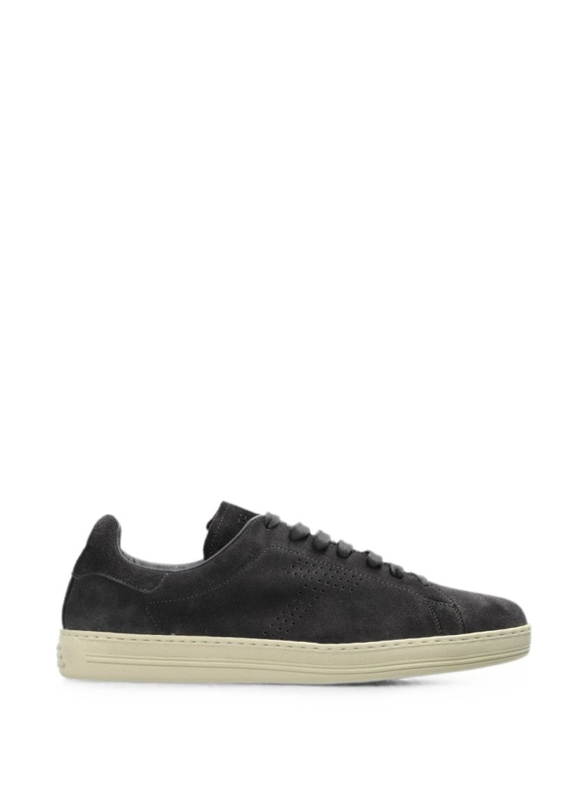 Tom Ford Black Suede Low-Top Contrasting Sneakers