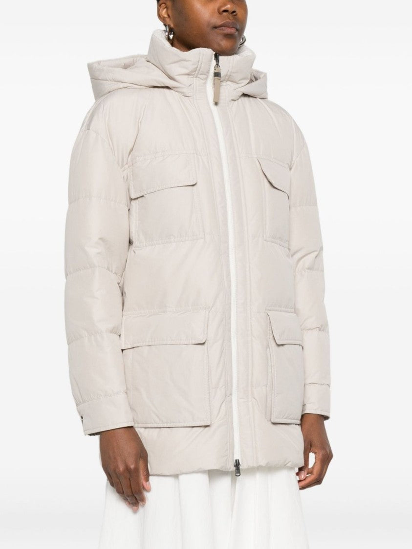 Brunello Cucinelli Relaxed-Fit Quilted Coat With Hood
