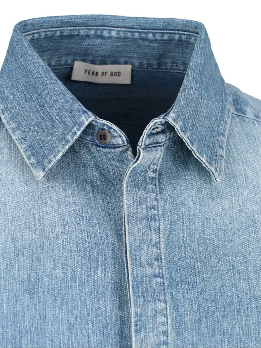 Fear Of God Relaxed Fit Denim Shirt With Classic Collar