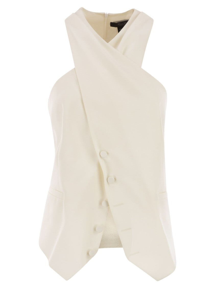 Max Mara Selva - Wool Gabardine And Satin Waistcoat