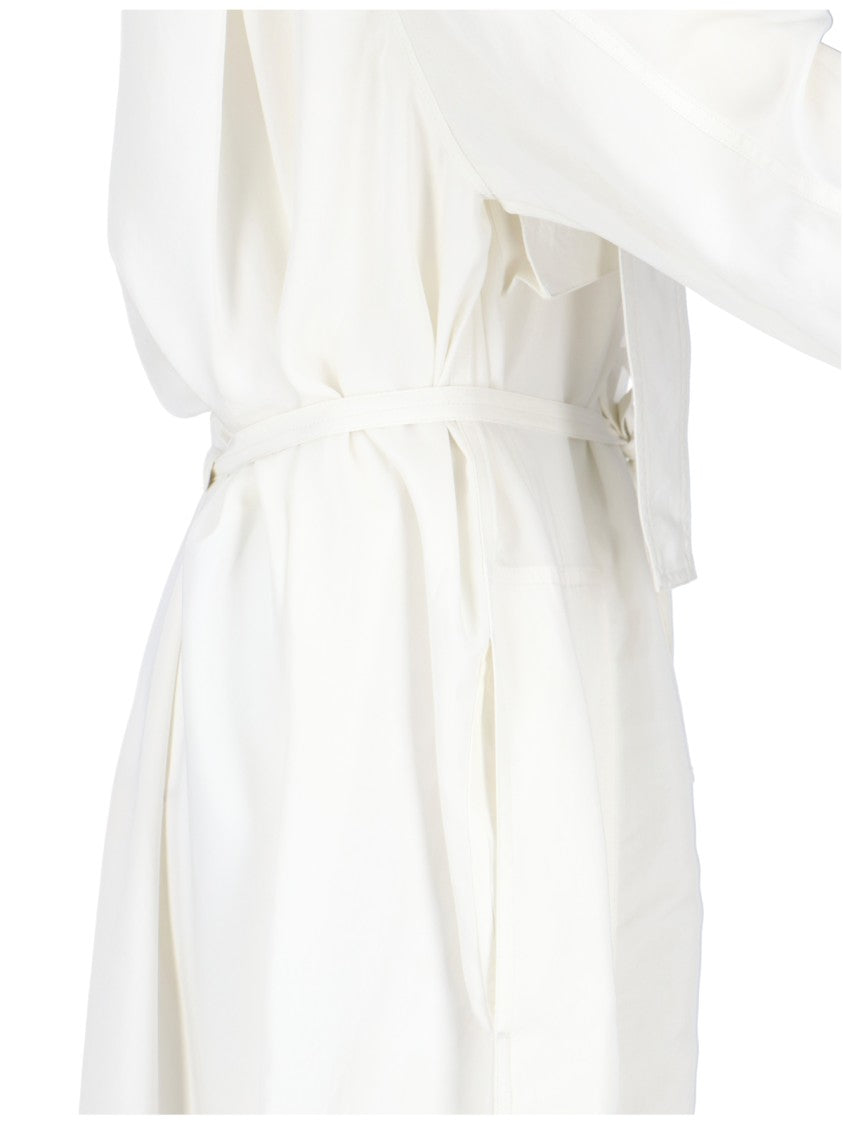 Lemaire White Fabric Maxi Shirt Dress