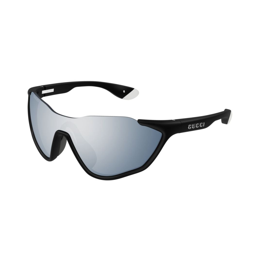 Gucci Black Gg2018s Wraparound Plastic Sunglasses