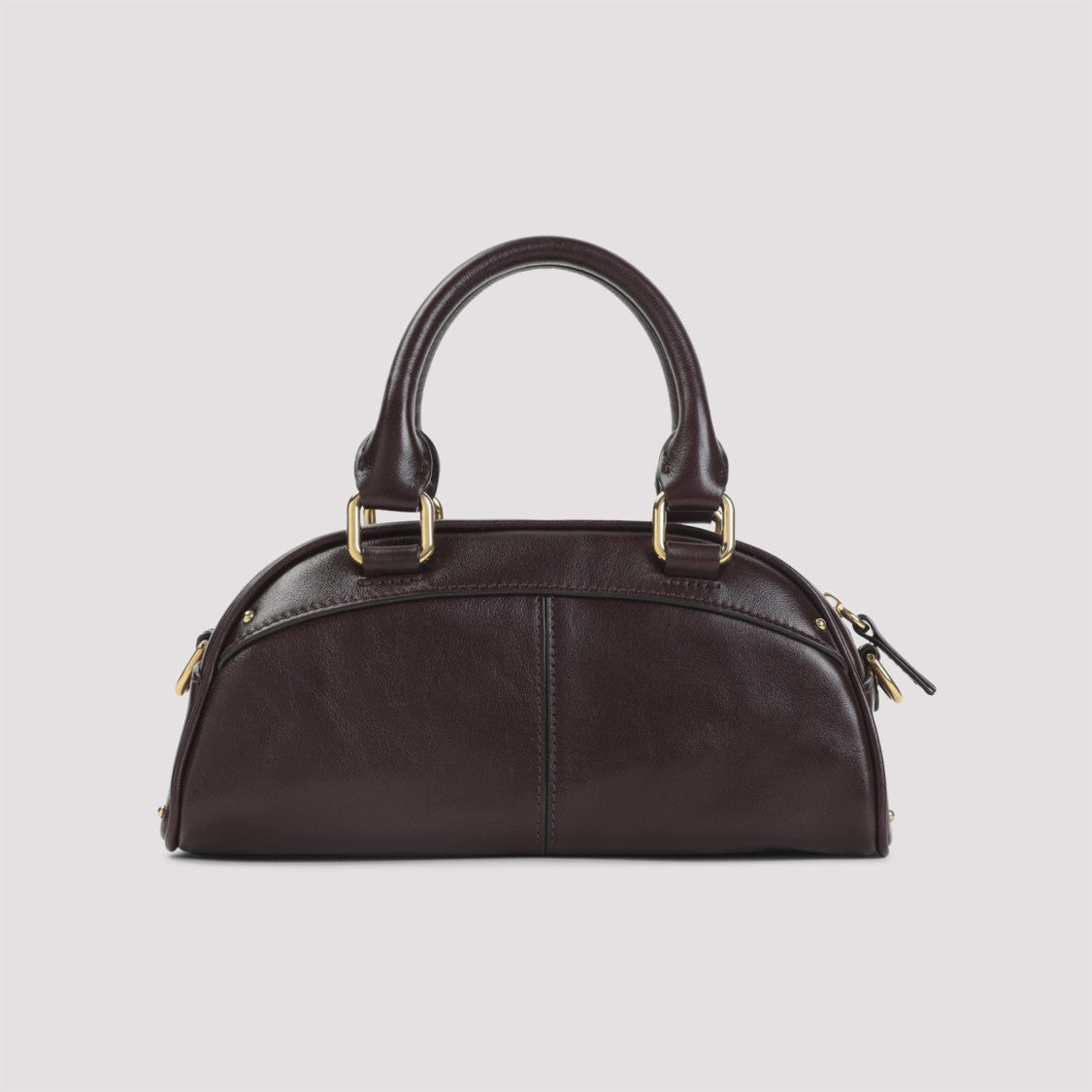 Chloé Rounded Black Calf Leather Handbag With Gold Hardware