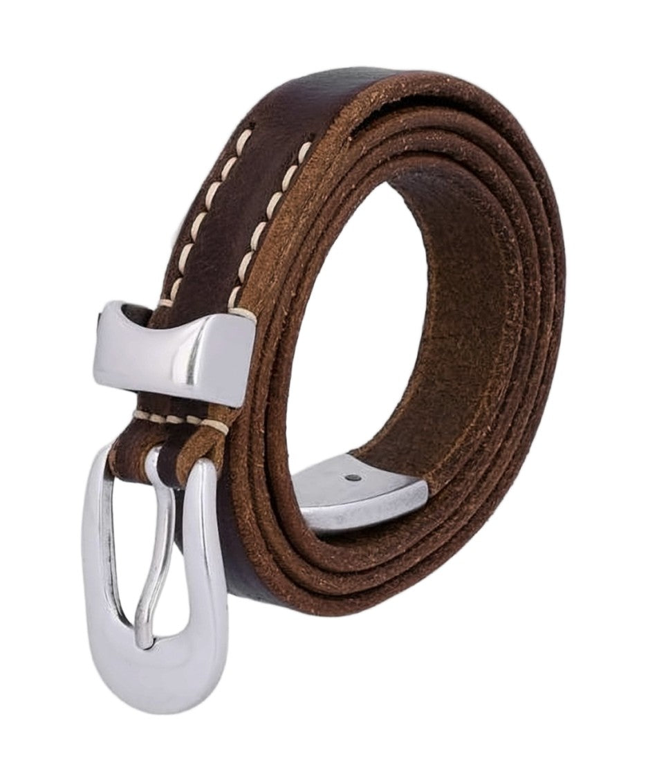 Our Legacy Calf Leather Regular Belt With Polished Silver Buckle